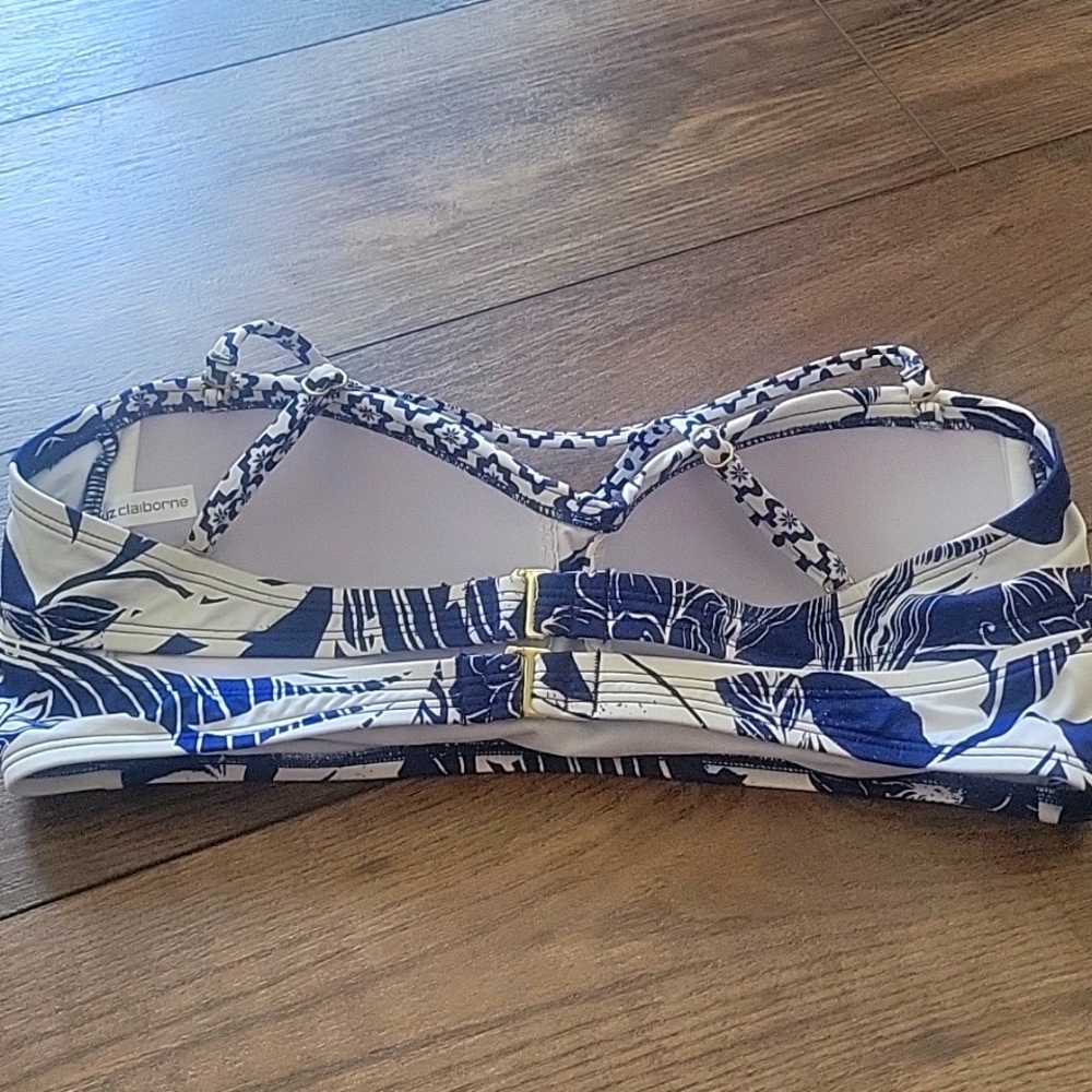 Liz Claiborne Bandeau Style bikini top With Detachable Neck Strap, Size 10 - Picture 3 of 5